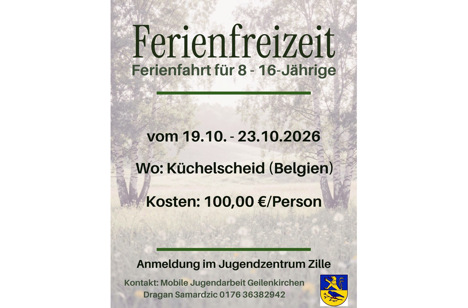 Flyer Ferienfahrt